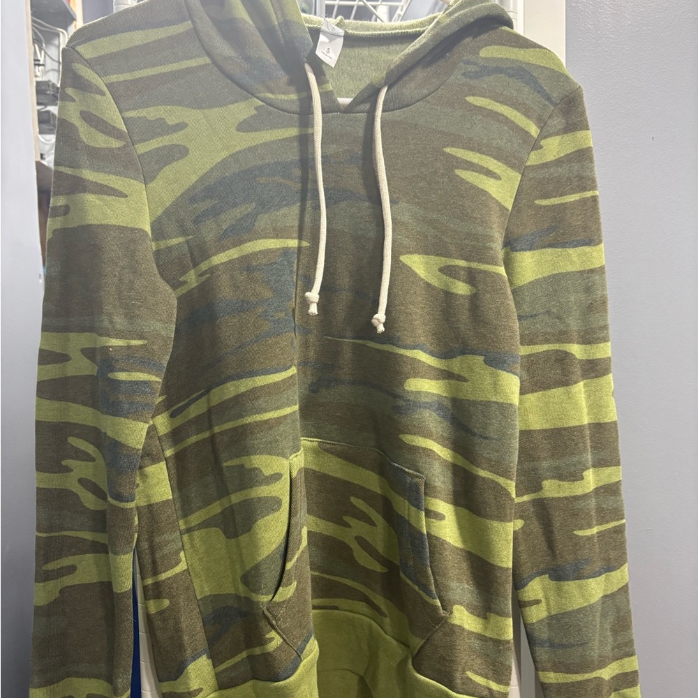 Green Camo Pullover Hoodie